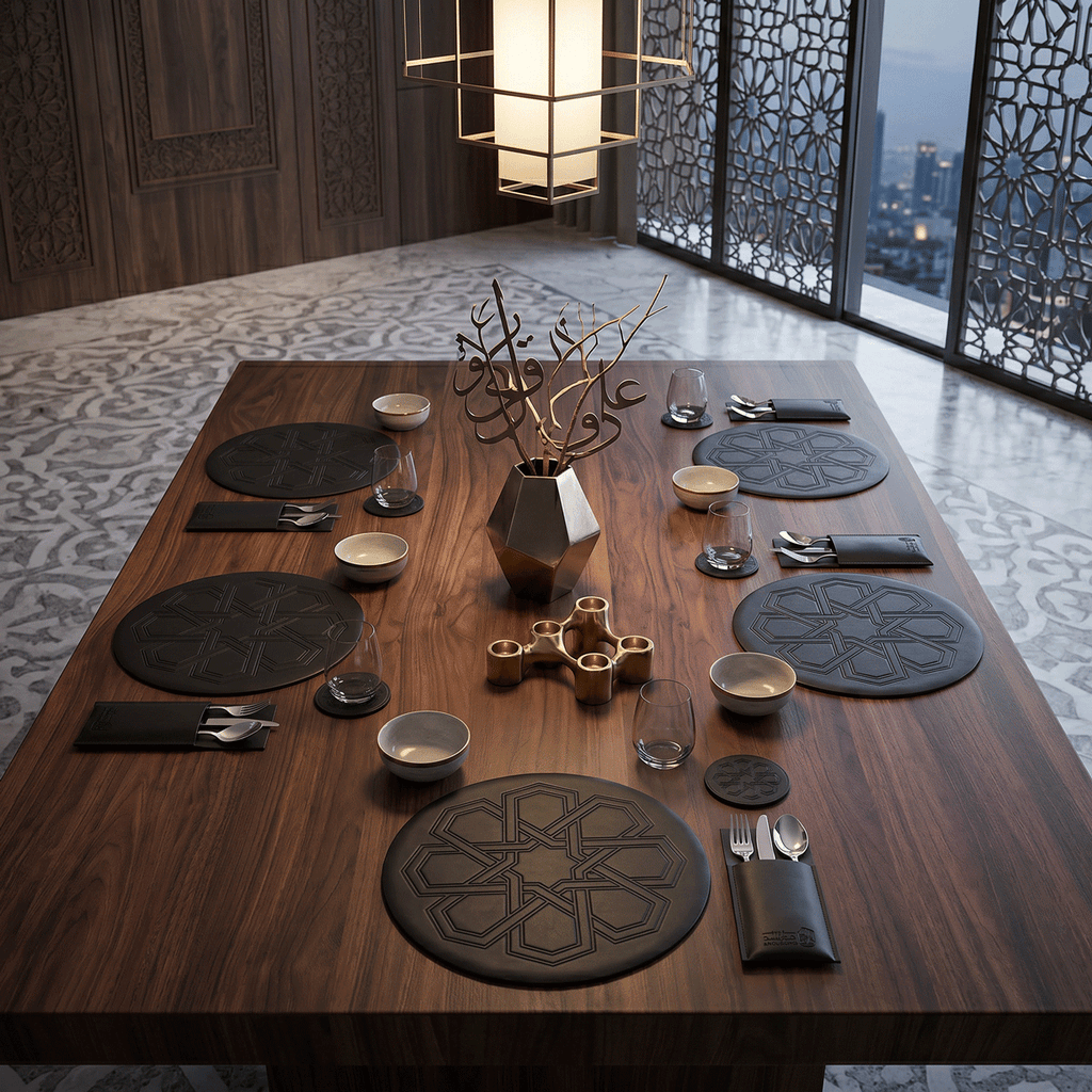Ornate Leather Placemats Set