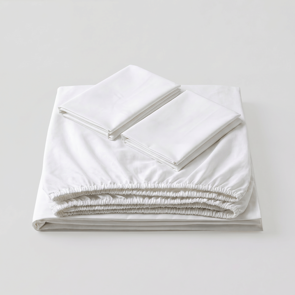 100% Cotton Plain White Sateen Sheet Set with Pillowcases 400 TC Hotel Quality