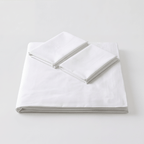 100% Cotton Plain White Sateen Sheet Set with Pillowcases 400 TC Hotel Quality