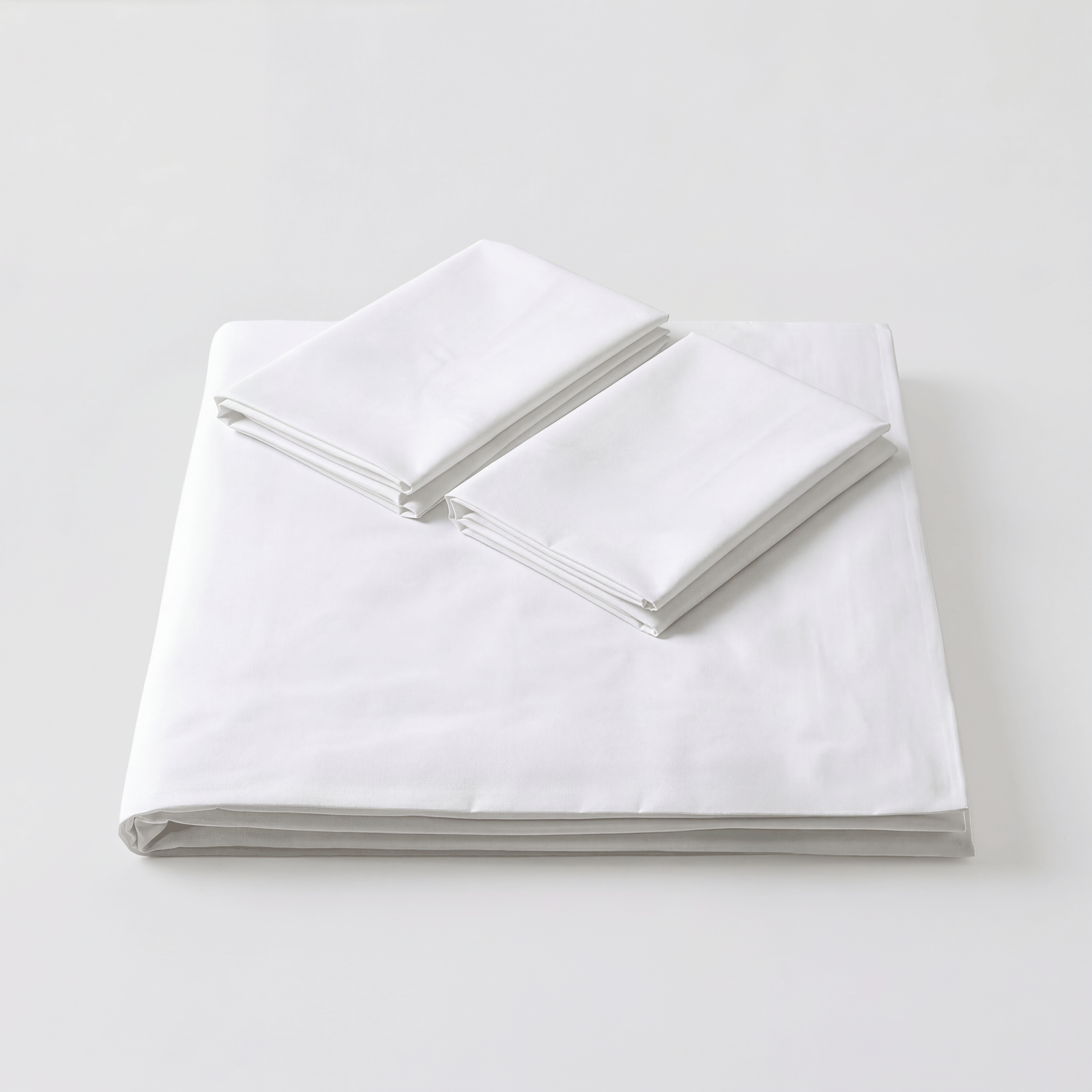 100% Cotton Plain White Sateen Sheet Set with Pillowcases 400 TC Hotel Quality