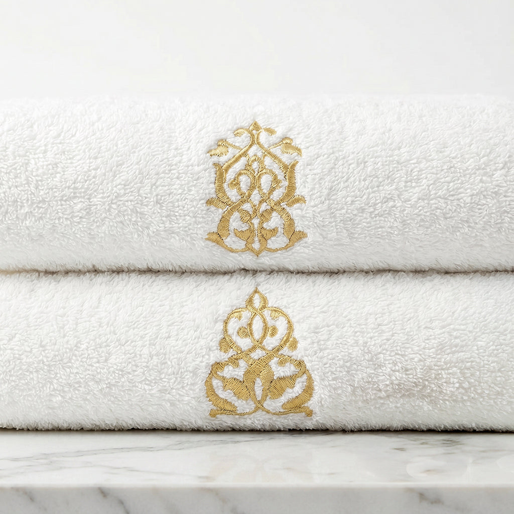 Guest Cotton Towels Embroidered 600GSM - 2 Pieces