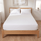 100% Cotton Plain White Sateen Sheet Set with Pillowcases 400 TC Hotel Quality