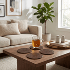 Alligator-like texture Leather Coasters 4 Pieces