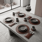 Alligator-like texture Leather Placemats Set