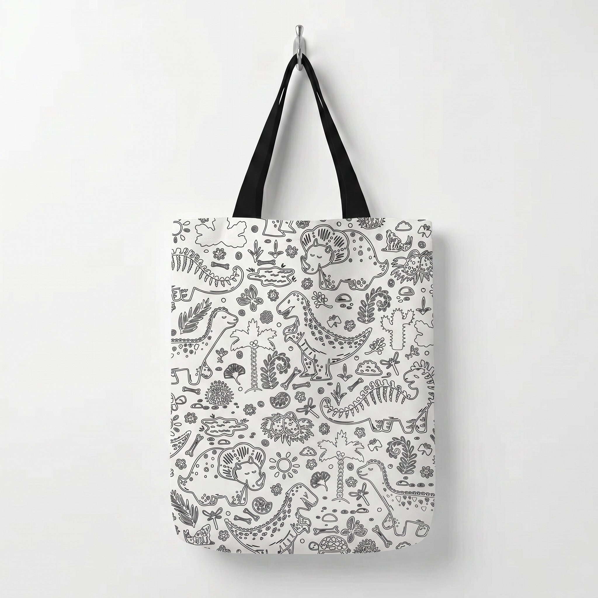Dinosaur Coloring Tote bag