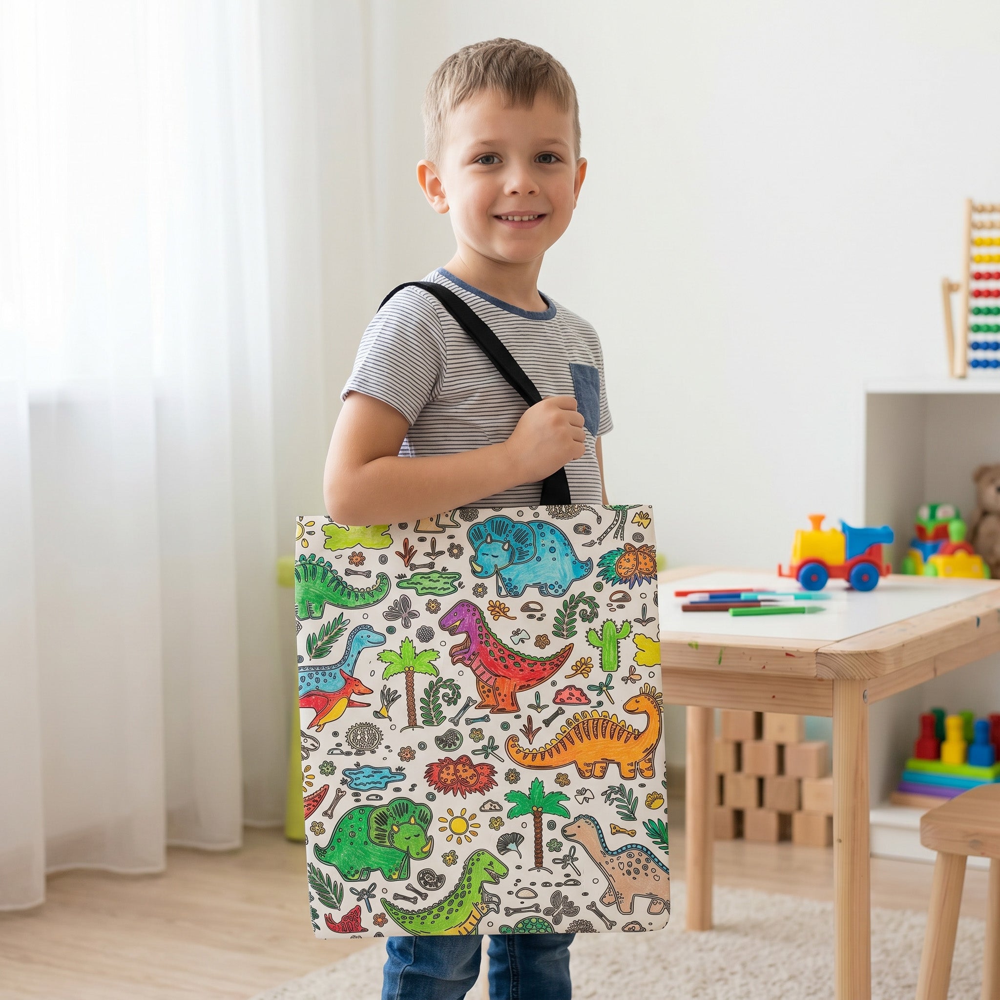 Dinosaur Coloring Tote bag