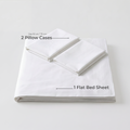 100% Cotton Plain White Sateen Sheet Set with Pillowcases 400 TC Hotel Quality