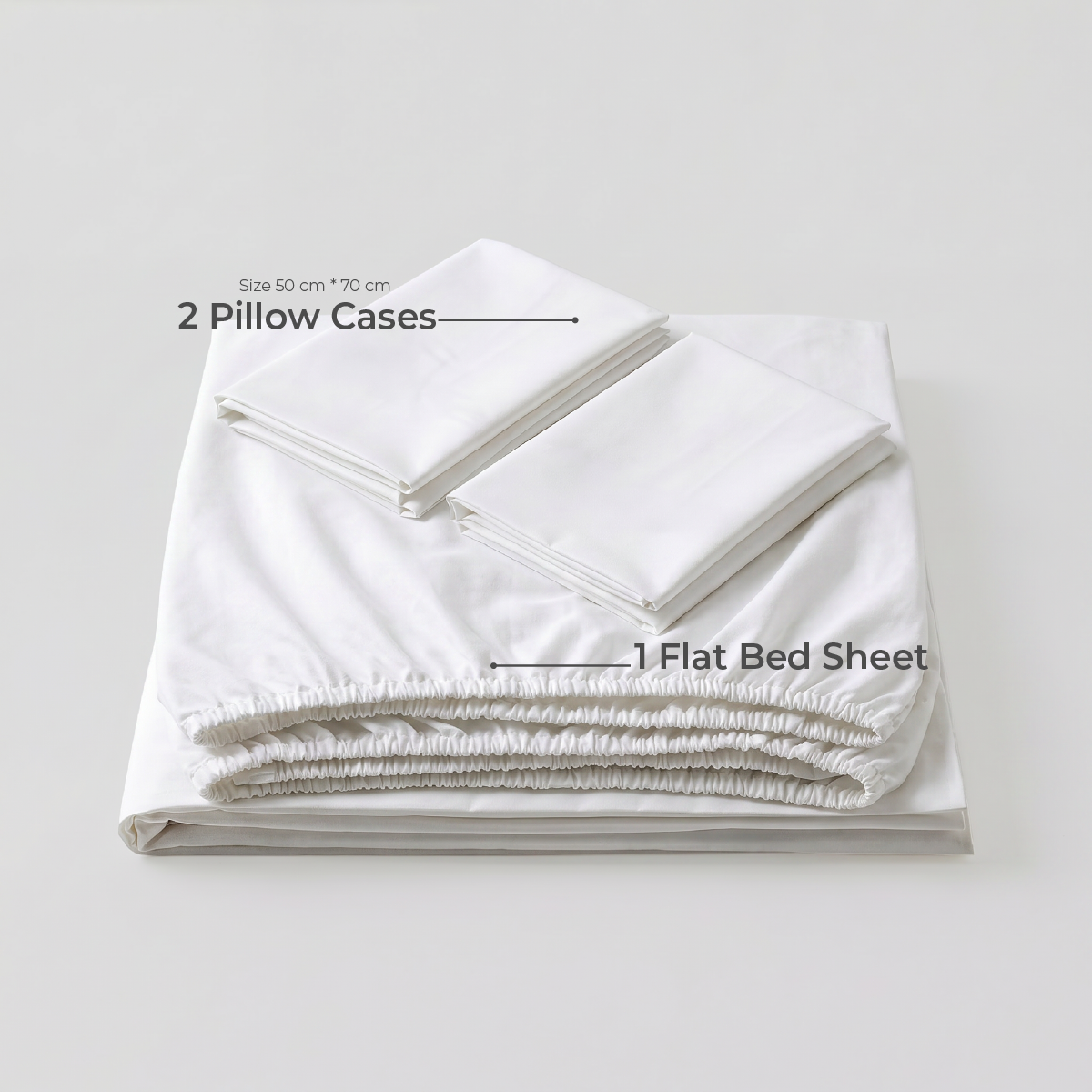 100% Cotton Plain White Sateen Sheet Set with Pillowcases 400 TC Hotel Quality