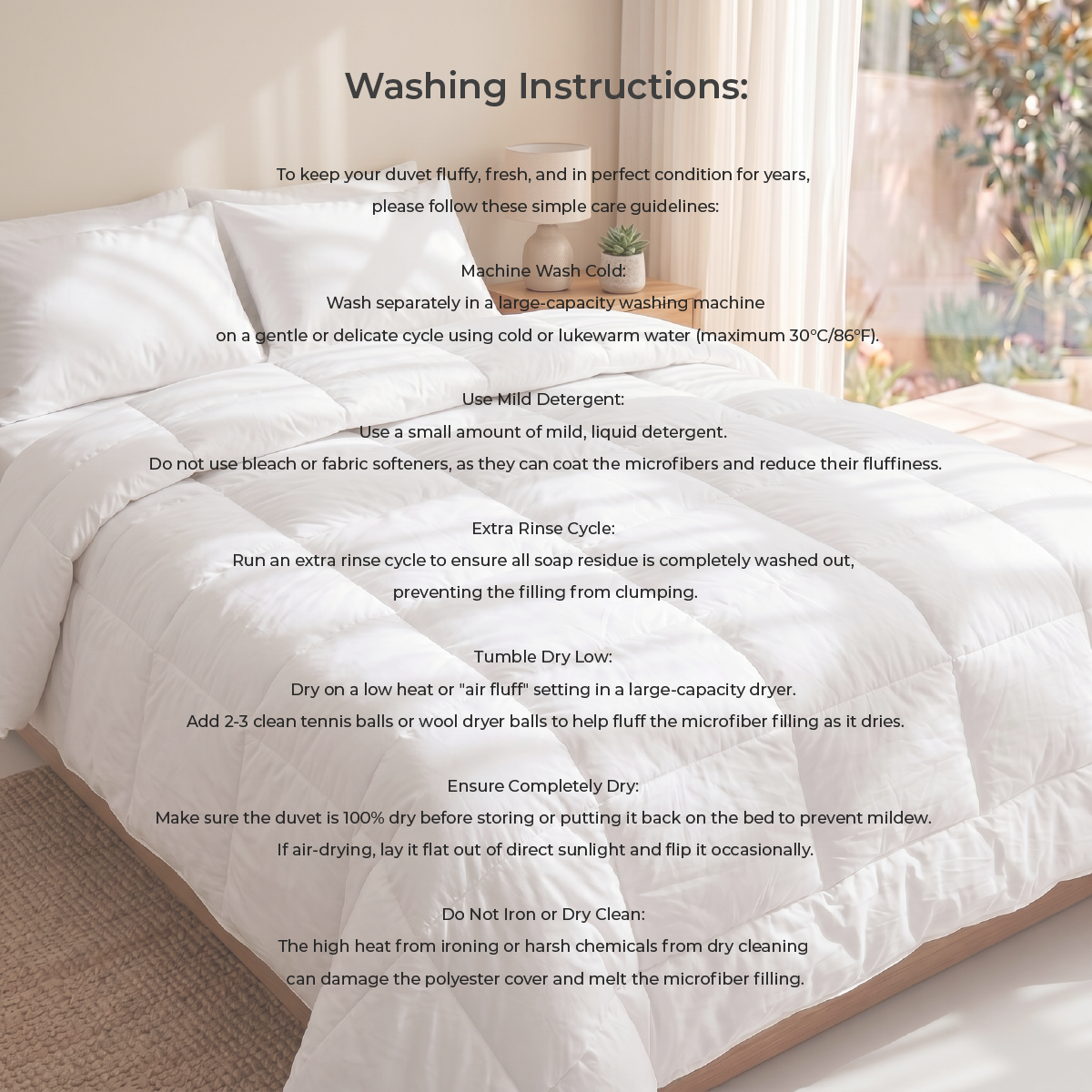 All-Season Duvet with Premium Polyester Cover & Feather-Like Poly Down Filling Hotel Quality