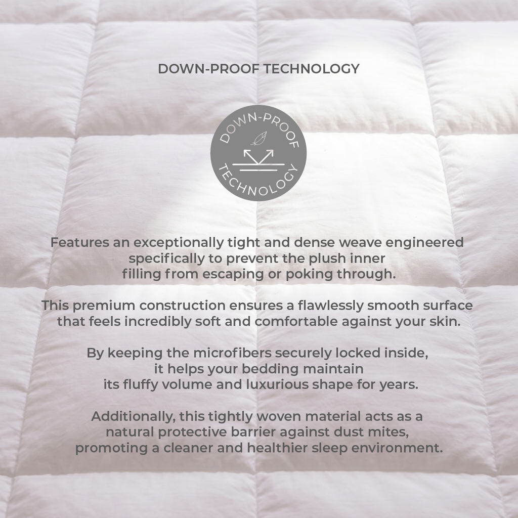 All-Season Duvet with 100% Cotton Cover & Feather-Like Poly Down Filling Hotel Quality