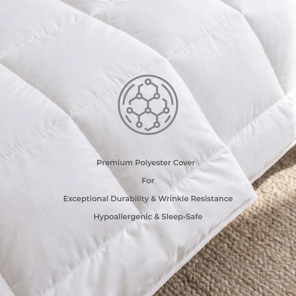 All-Season Duvet with Premium Polyester Cover & Feather-Like Poly Down Filling Hotel Quality
