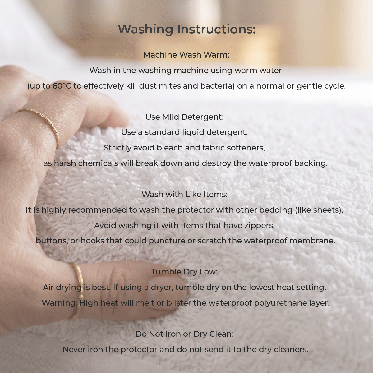 Waterproof Fitted Mattress Protector Hotel Quality