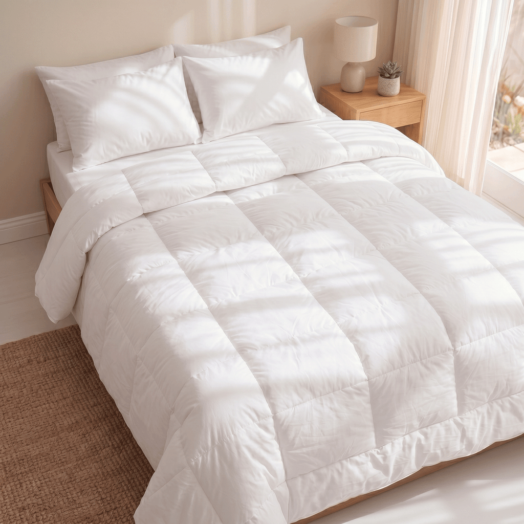 All-Season Duvet with 100% Cotton Cover & Feather-Like Poly Down Filling Hotel Quality