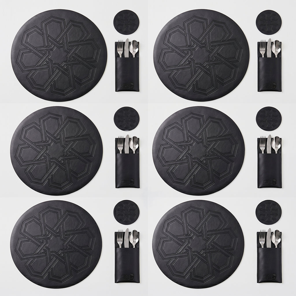Ornate Leather Placemats Set