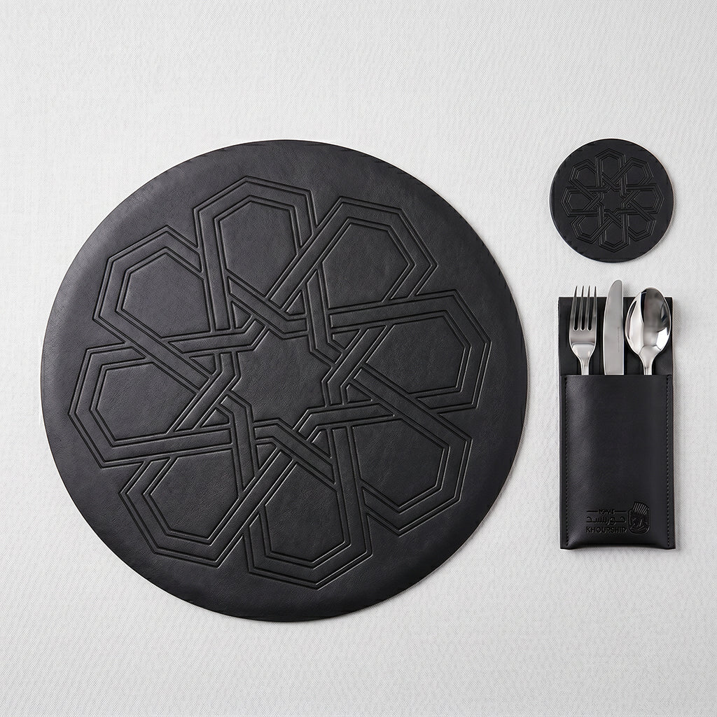 Ornate Leather Placemats Set