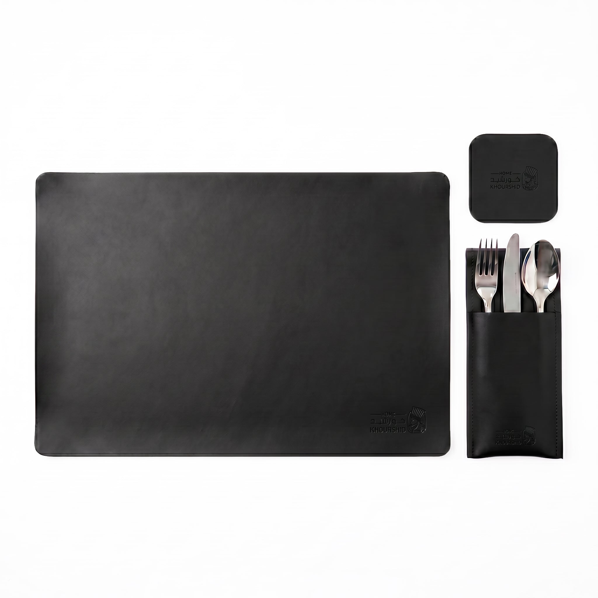 Plain Leather Placemats Set