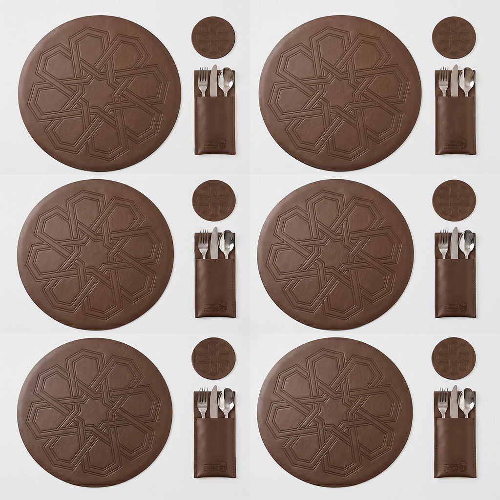 Ornate Leather Placemats Set