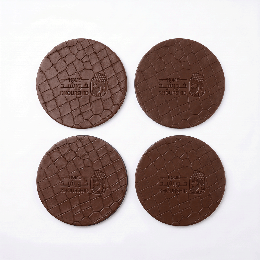 Alligator-like texture Leather Coasters 4 Pieces