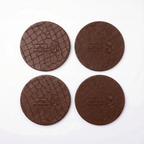 Alligator-like texture Leather Coasters 4 Pieces