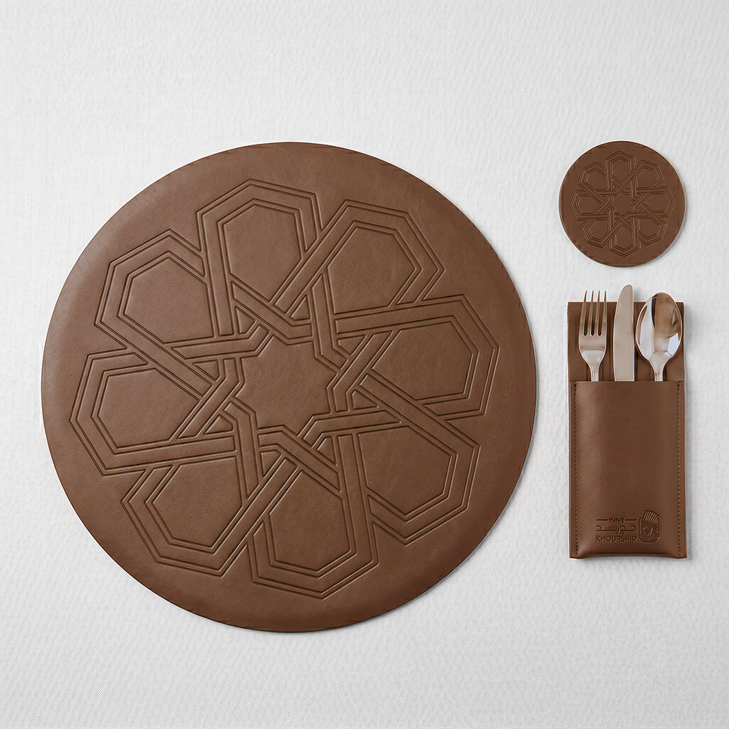 Ornate Leather Placemats Set