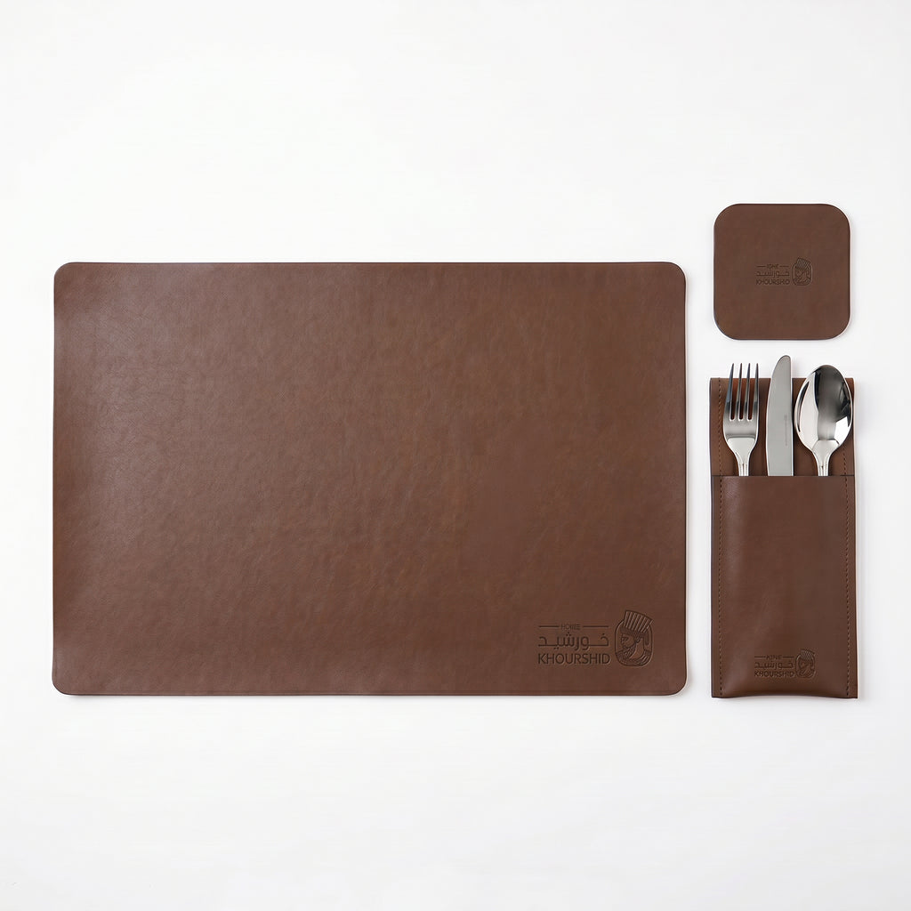 Plain Leather Placemats Set