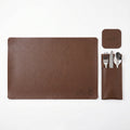 Plain Leather Placemats Set