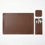 Plain Leather Placemats Set