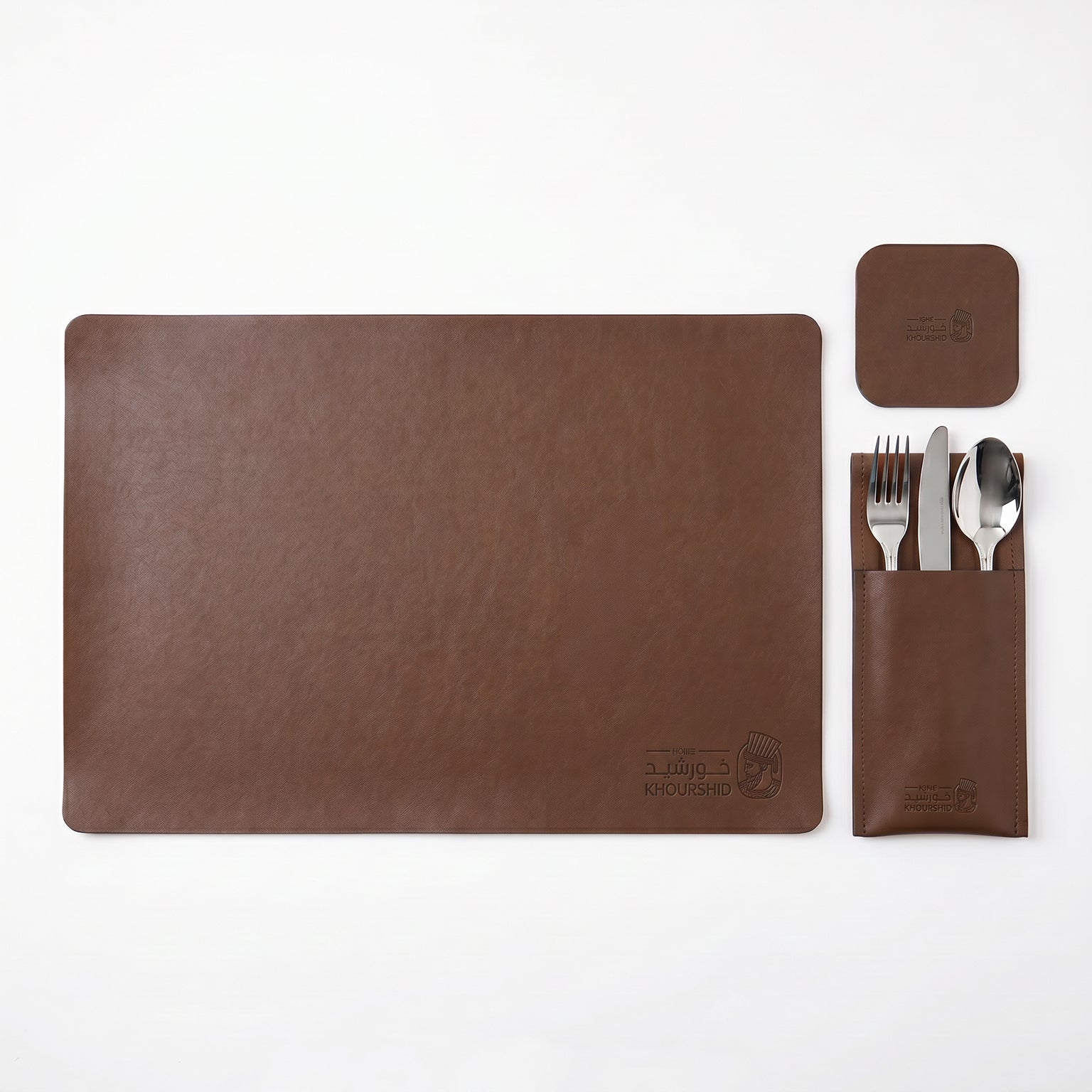 Plain Leather Placemats Set