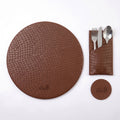 Alligator-like texture Leather Placemats Set