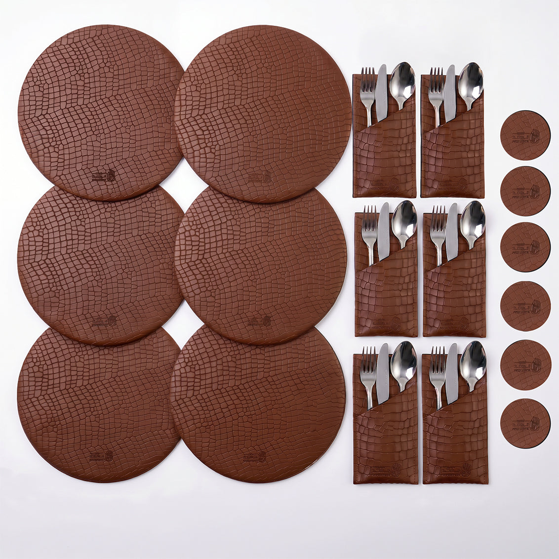 Alligator-like texture Leather Placemats Set