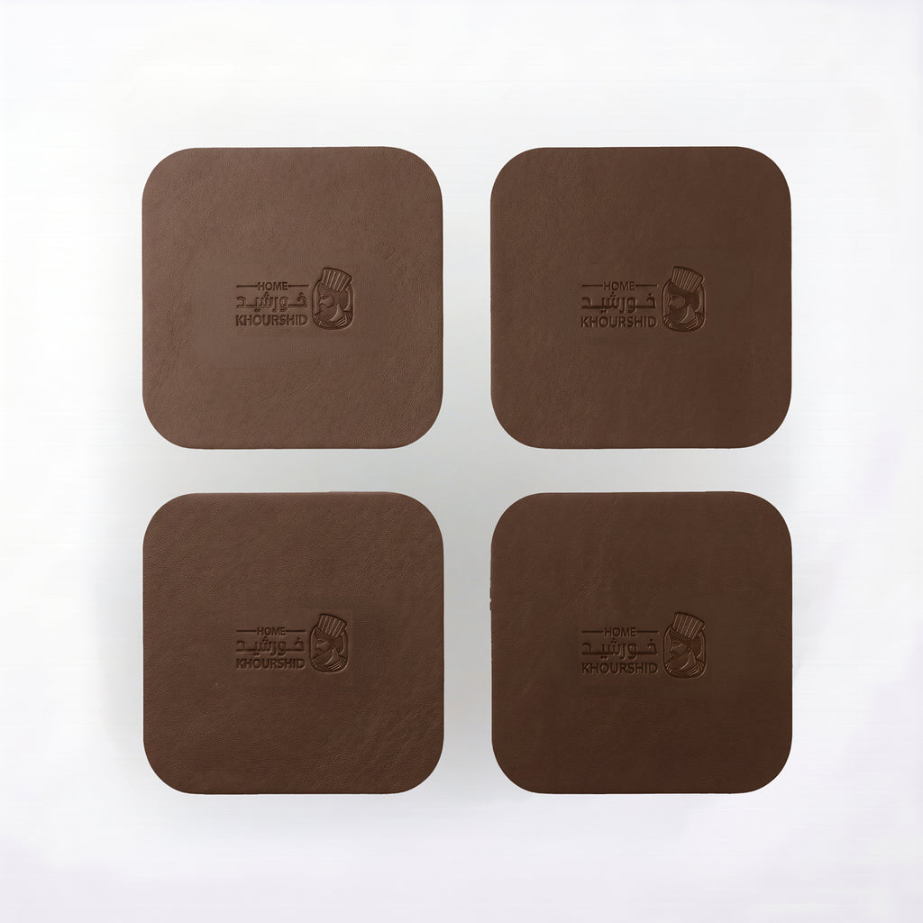 Plain Leather Coasters 4 Pieces