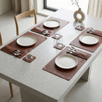 Plain Leather Placemats Set
