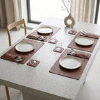 Plain Leather Placemats Set