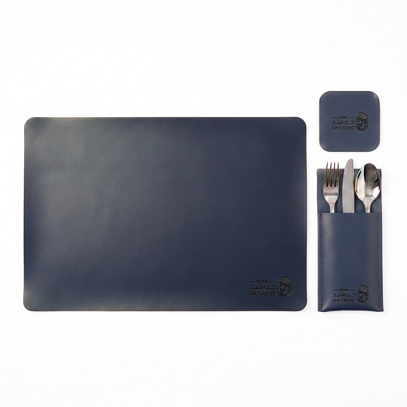 Plain Leather Placemats Set