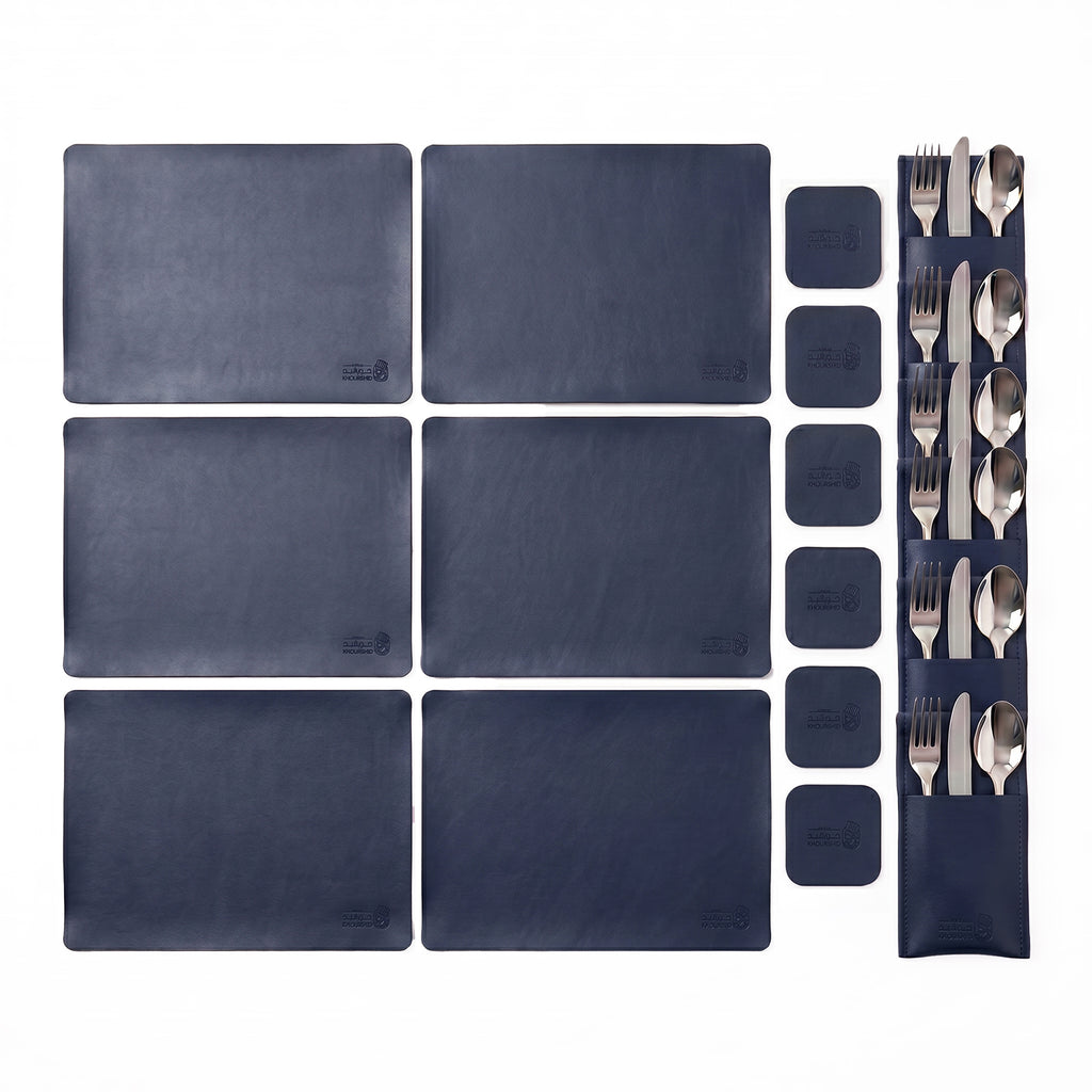 Plain Leather Placemats Set