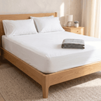 100% Cotton Plain White Sateen Sheet Set with Pillowcases 400 TC Hotel Quality