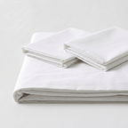 100% Cotton Plain White Sateen Sheet Set with Pillowcases 400 TC Hotel Quality