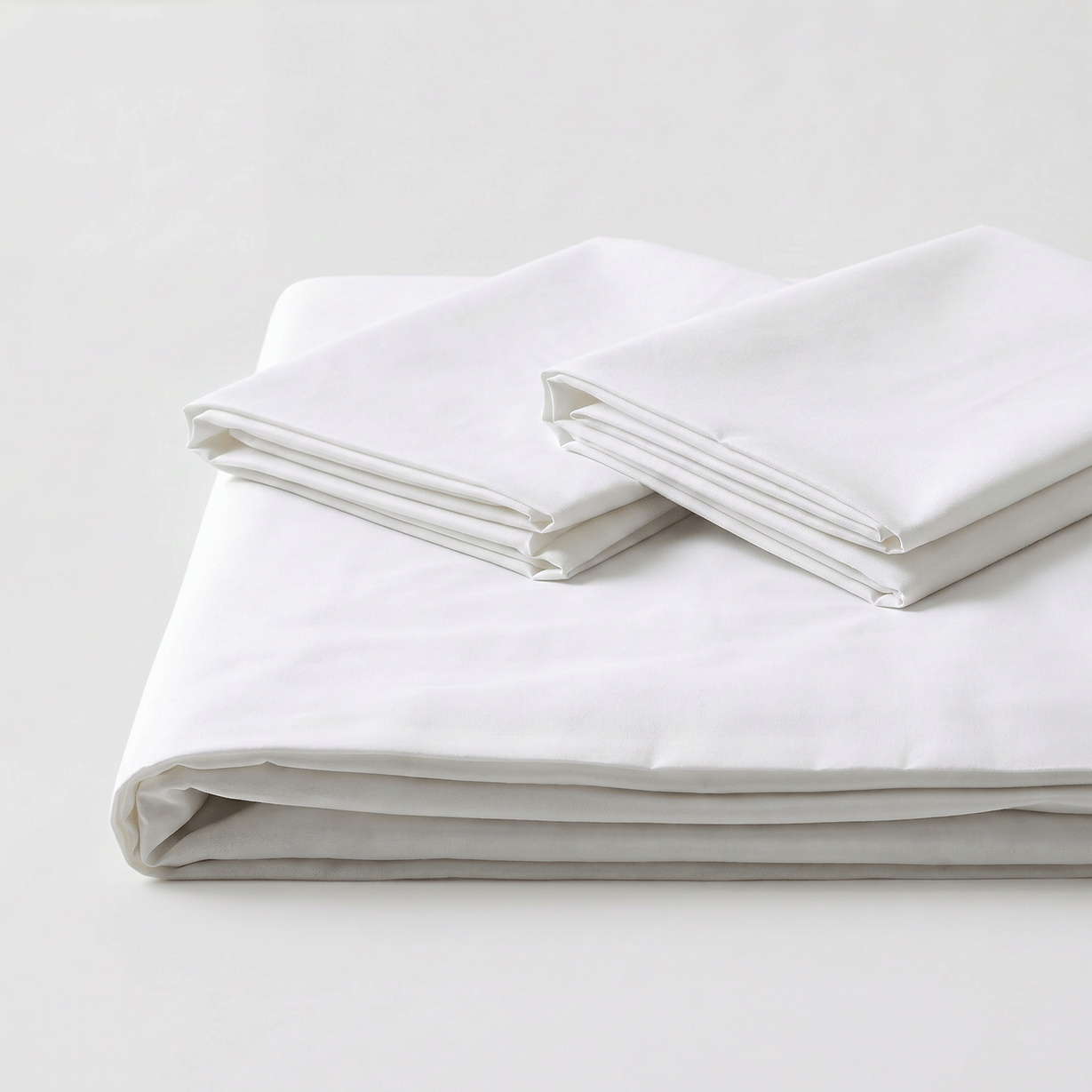 100% Cotton Plain White Sateen Sheet Set with Pillowcases 400 TC Hotel Quality