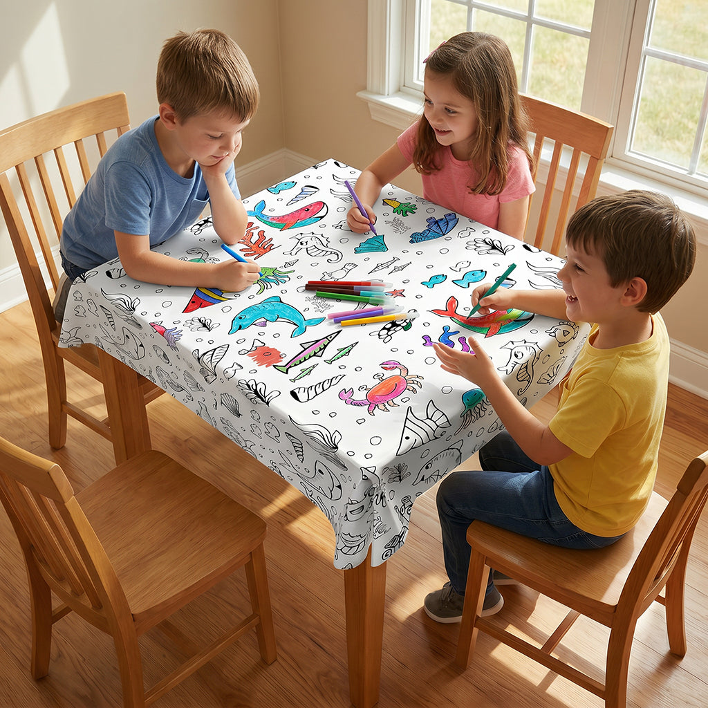 Sea World Coloring Tablecloth / Mat