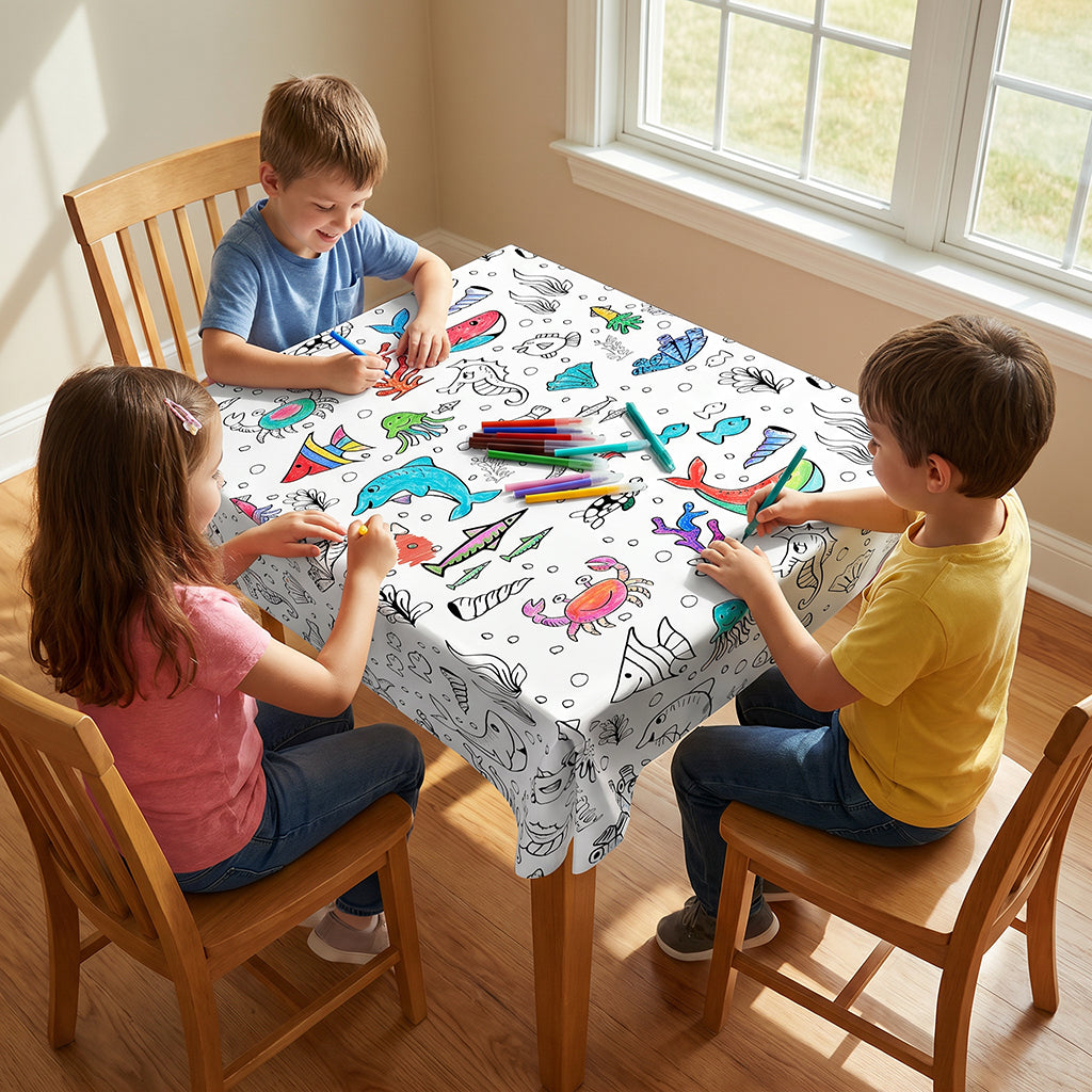 Sea World Coloring Tablecloth / Mat