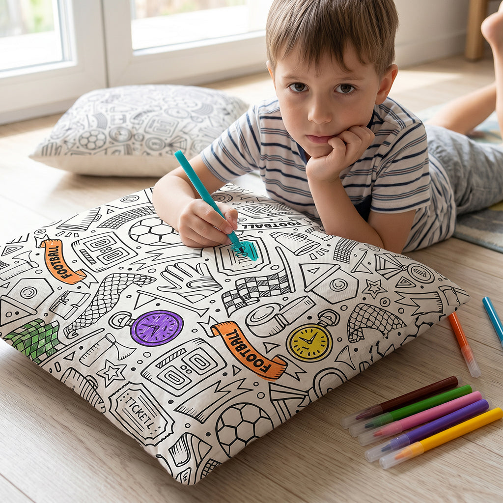 Football Coloring Cushions