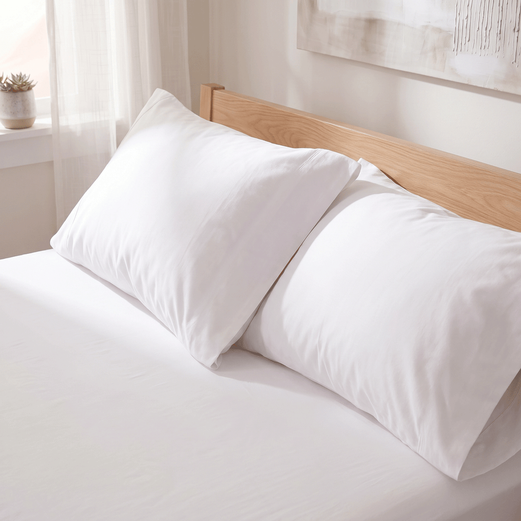 100% Cotton Plain White Sateen Sheet Set with Pillowcases 400 TC Hotel Quality