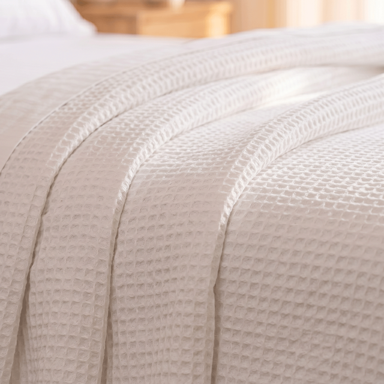 100% Cotton Waffle Weave Coverlet Honeycomb Texture - Year-Round Essential