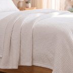 100% Cotton Waffle Weave Coverlet Honeycomb Texture - Year-Round Essential
