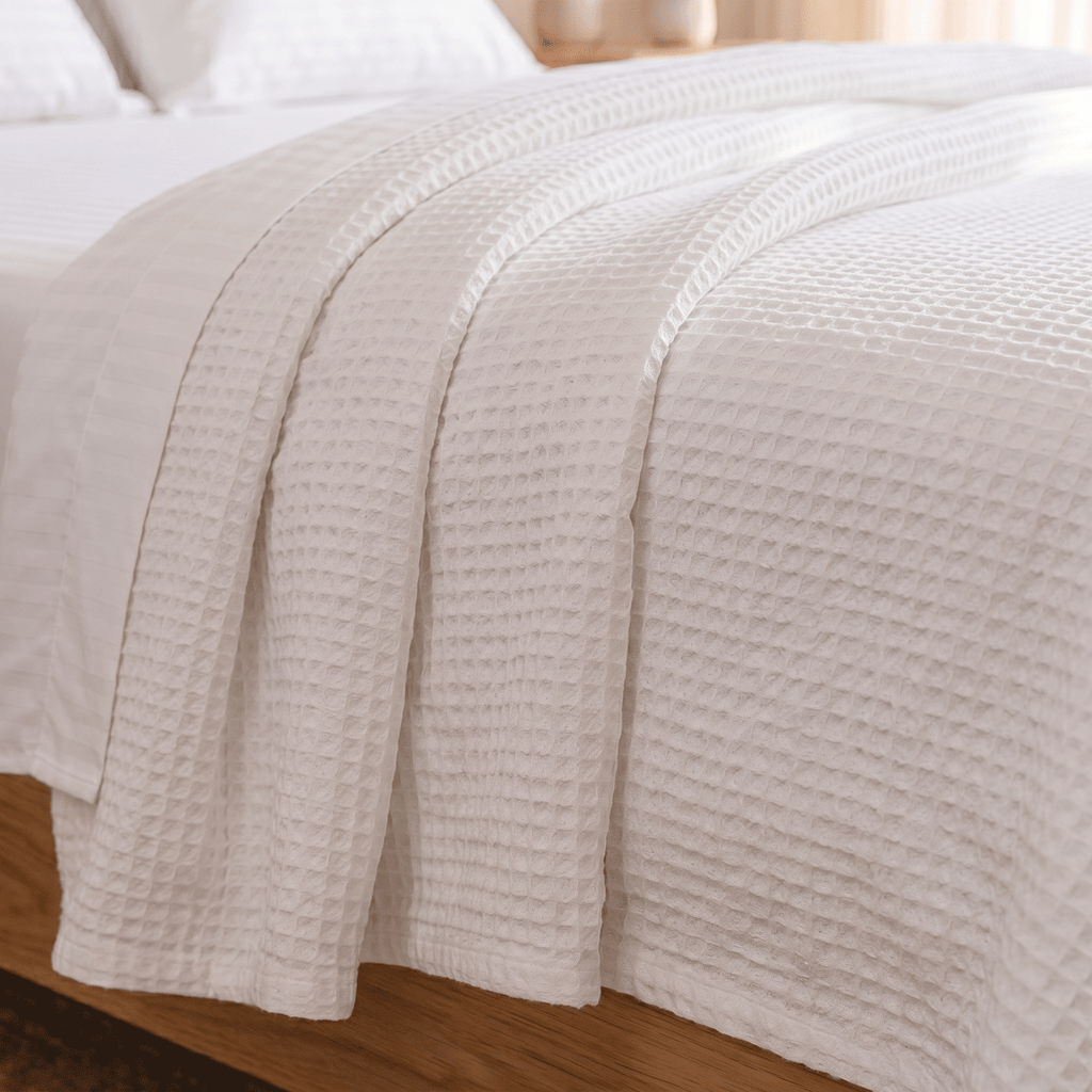 100% Cotton Waffle Weave Coverlet Honeycomb Texture - Year-Round Essential