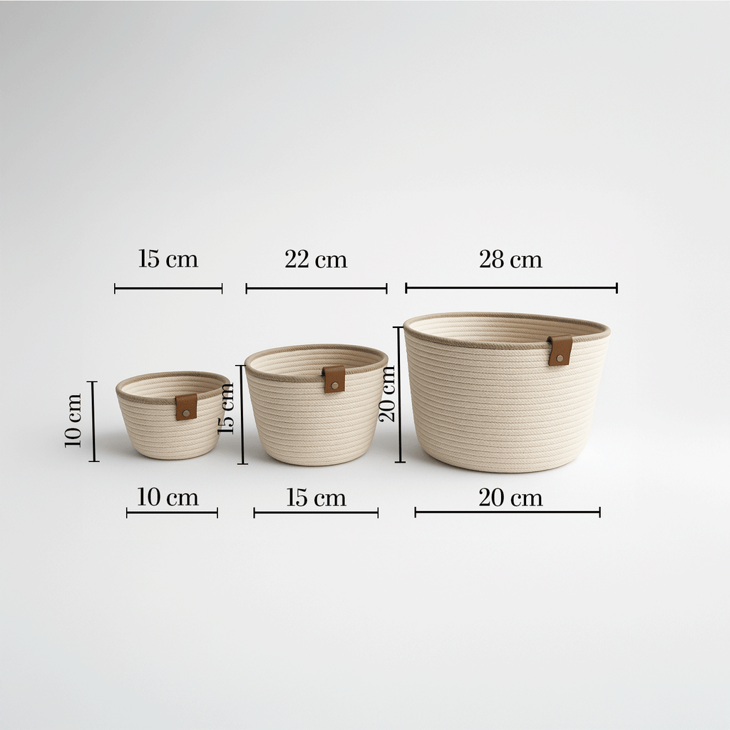 Cotton Rope Organizers - 3 Pieces