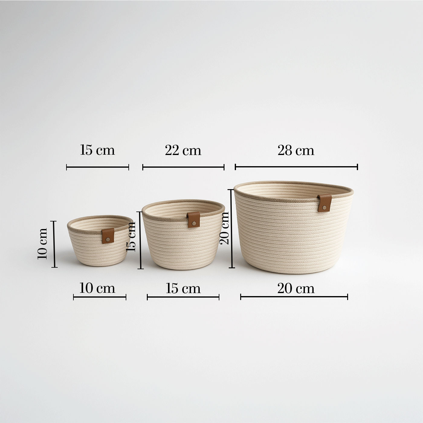 Cotton Rope Organizers - 3 Pieces