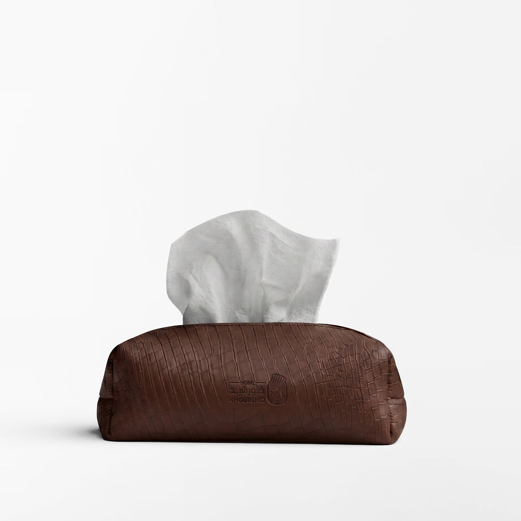 Alligator-like texture Leather Tissue Box
