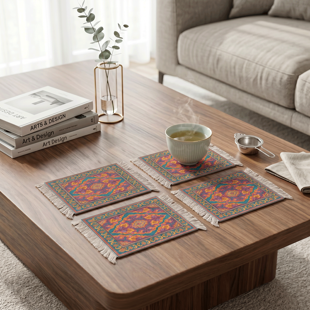 Rug Coasters 4 Pieces - 106