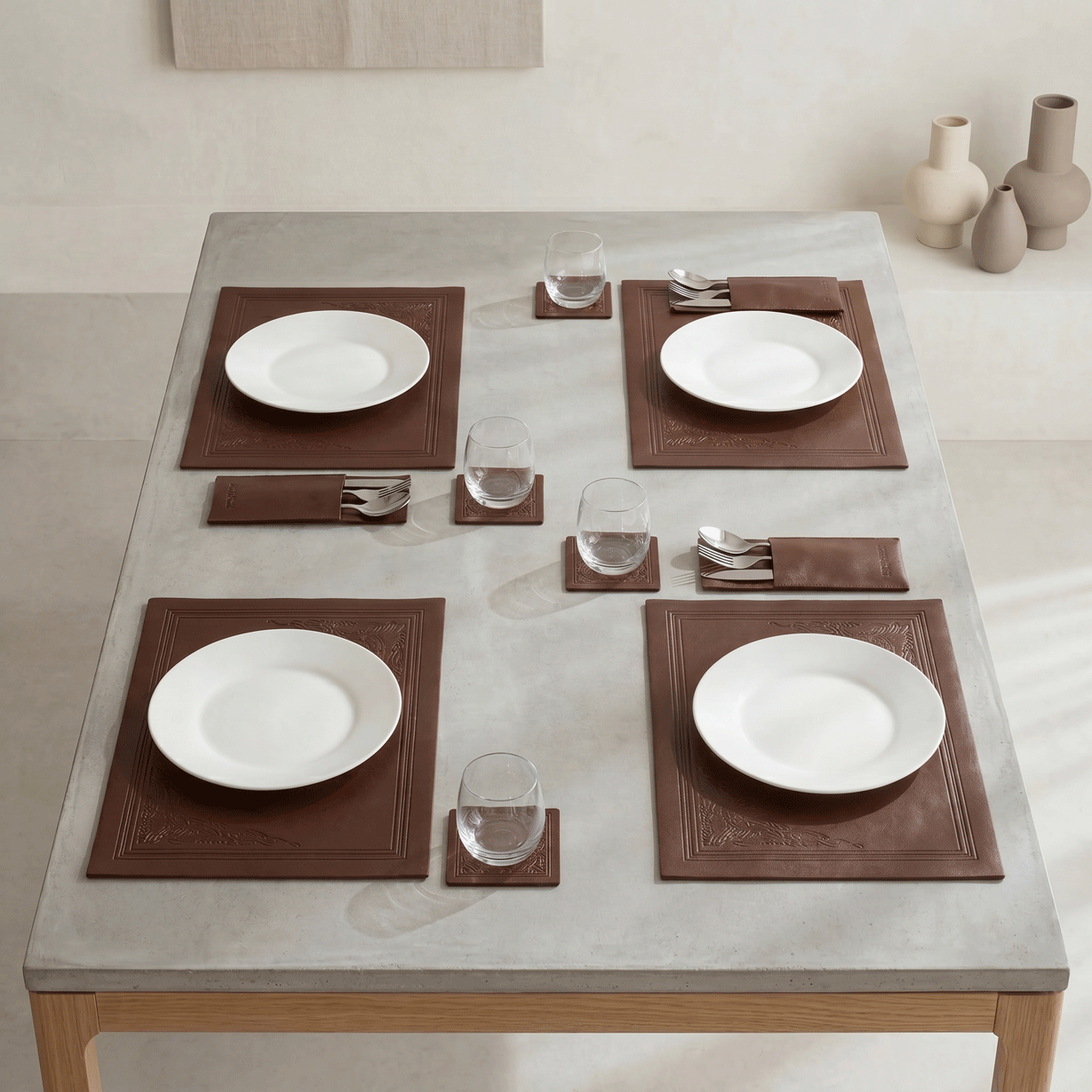 Essence Leather Placemats Set